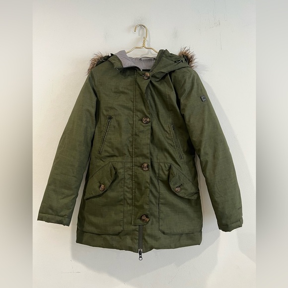 The North Face Kids Olive Green Puffer Jacket